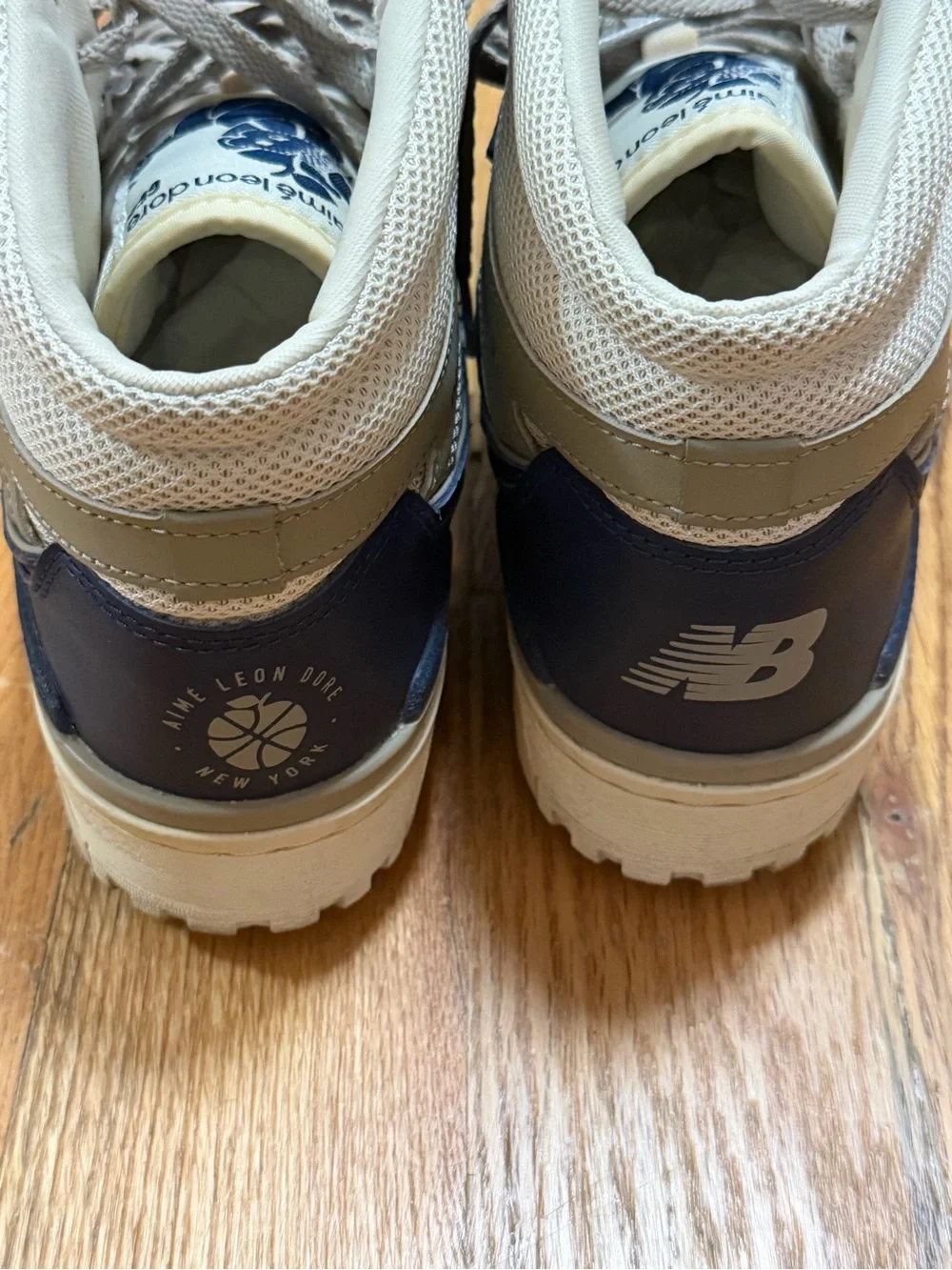 ALD New Balance 650R Navy Blue and Cream High-Top Sneakers